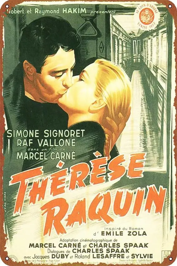 Thérèse Raquin Club Bedroom Office Coffee Bar Wall Art Retro Poster Tin Signs