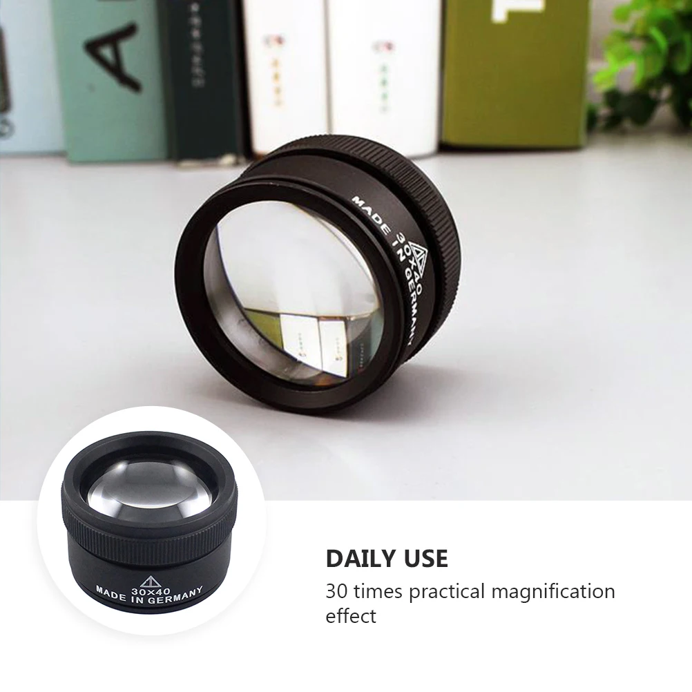 

1pcs 30X Shatterproof Magnifying Glass Round Handheld Jewelry Identification Reading Magnifier High Clear Optical Glass