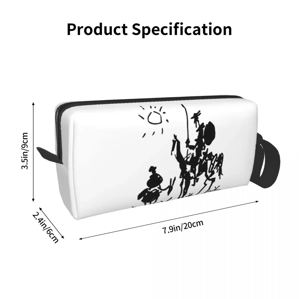 Picasso Don Quixote Riding Bike Pencil Cases Large Capacity Pen Bags Pen Box Pencil Pouch For Boys Girls Students Makeup Bag