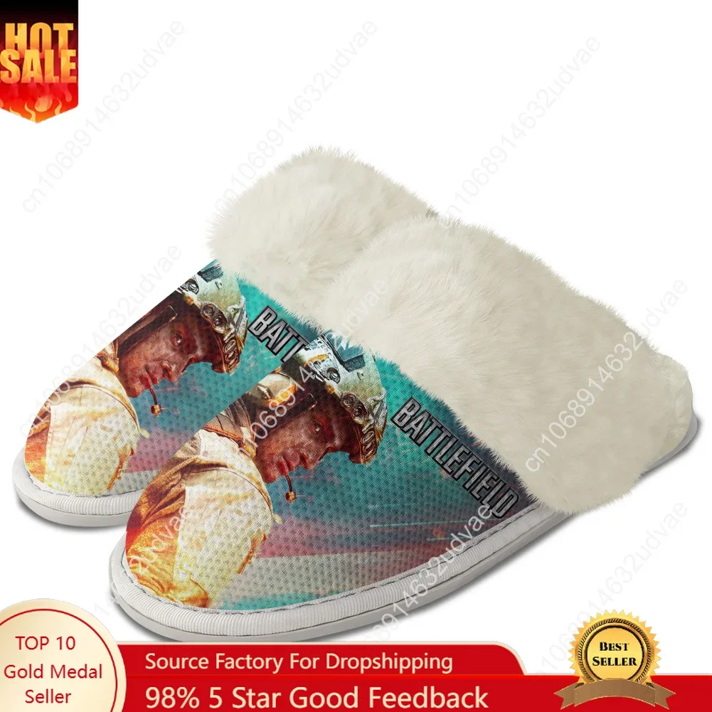 

Battlefield Plush Slippers Keep Warm Shoes Mens Womens Home Cotton Bedroom Customized Thermal Lightweight Slipper DIY