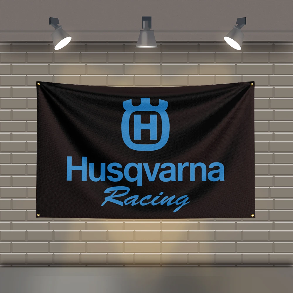3x5 Ft H-Husqvarnas Flag Polyester Printed Mechanical Tool Flags for Room Garage Decor