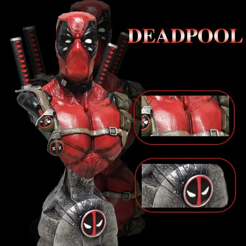 Marvel The Avengers Deadpool Peripheral Movies Creative 1:1 Character Half-length Desktop Model Ornament Decoration Boys Gift