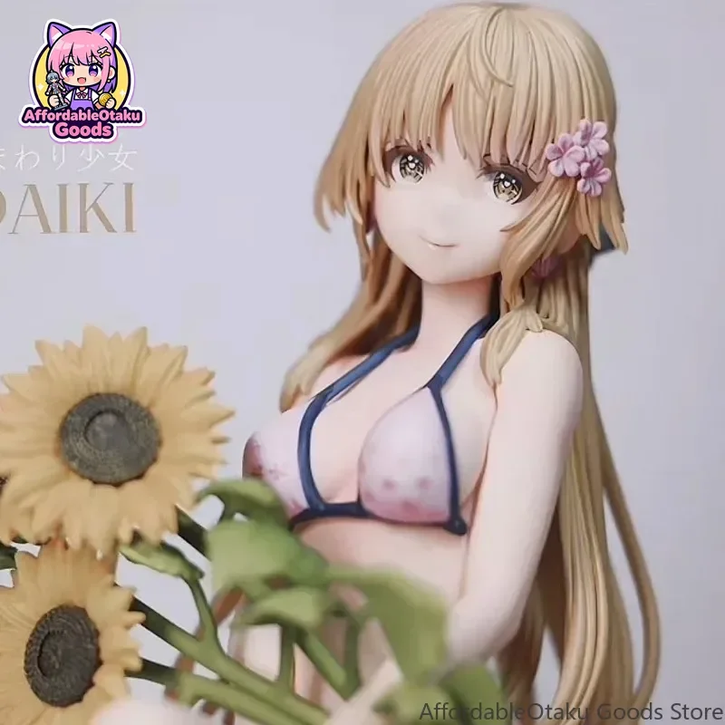 Kurumi Momose Sunflower Girl Figure – Bishoujo Pink Hair Anime Statue 1/7, PVC Desktop Display Collectible for Fans