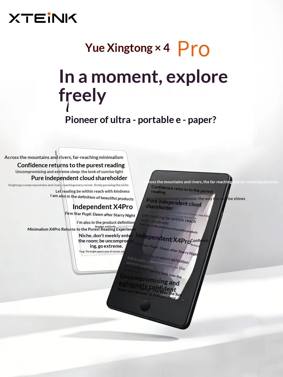 XTEINK X4 Pro Portable 4.3inch Touch Screen Light And Thin Electronic Paper E-Ink Screen Reader 800×480 Resolution 219PPI