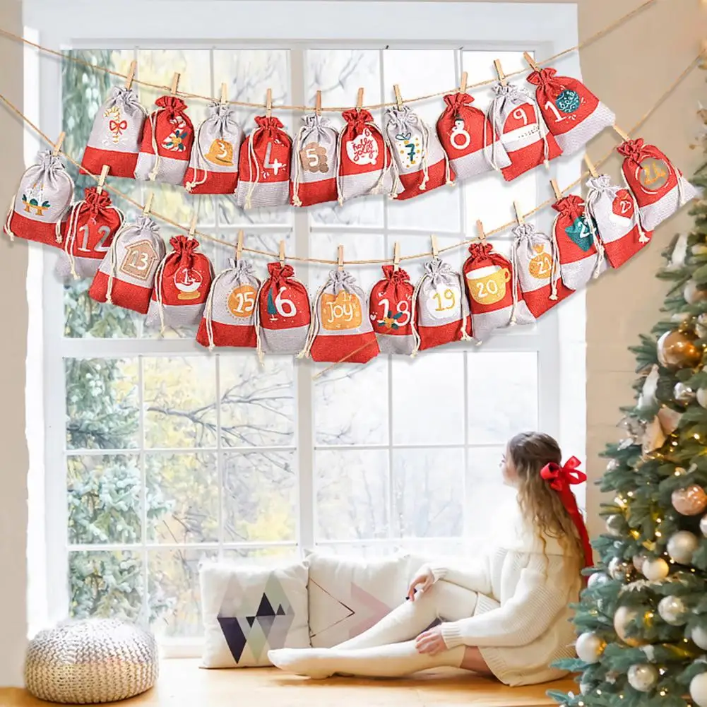 

Festive Drawstring Bag Diy Christmas Calendar Pack Countdown to Christmas Festive Diy Drawstring Gift Bags with for Advent