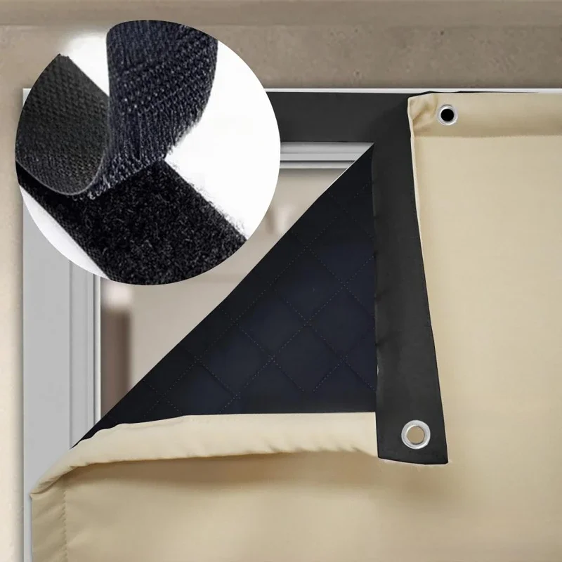 Bild 5: 90 * 260 cm selbstklebende, winterwarme, wasserdichte, gesteppte Türvorhang-Bildschirm, wärmeisolierte Fenstervorhänge, windabweisende Platten