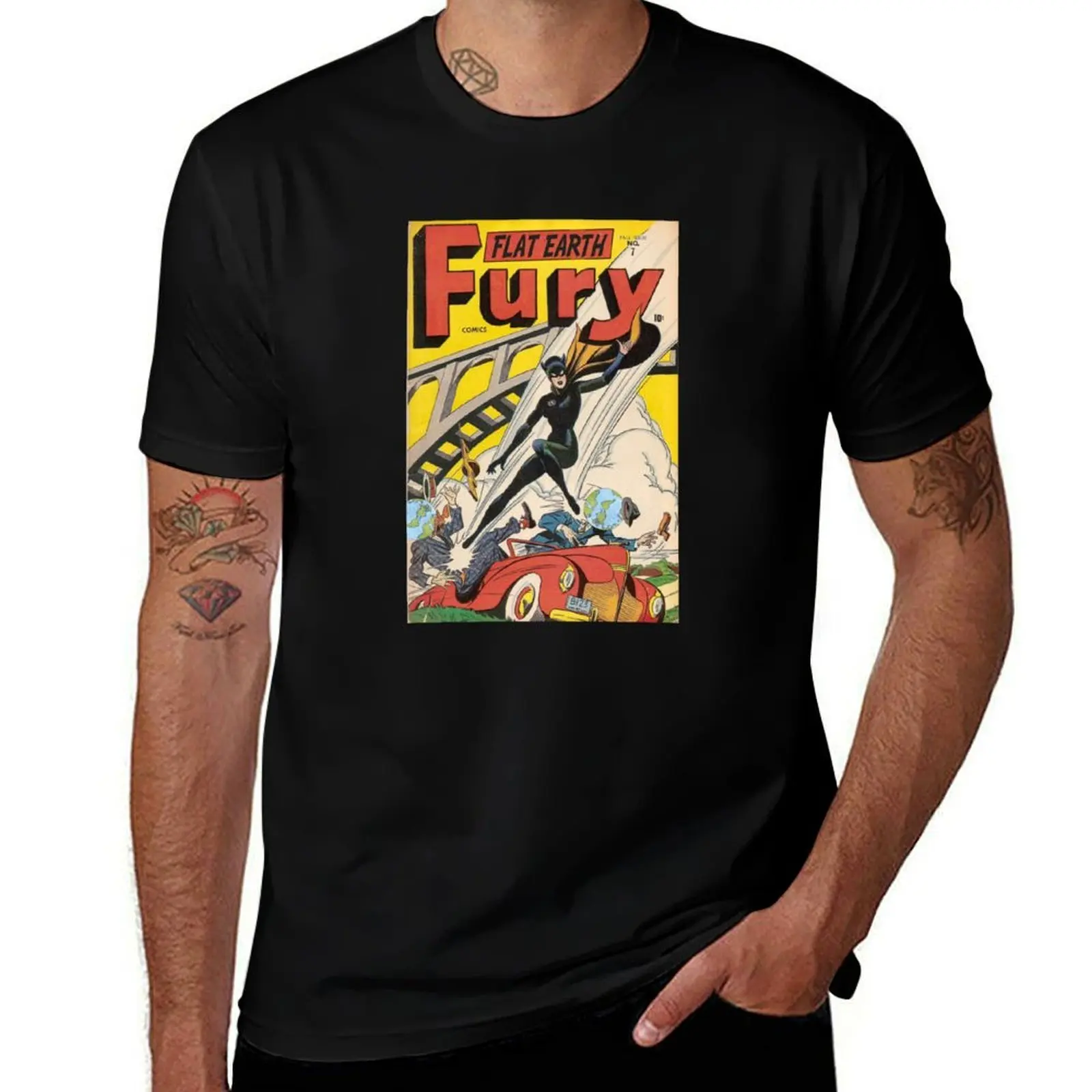 Flat Earth Fury (Flat Earth Designs) T-Shirt t shirt men 100% cotton luxury brand T-Shirt