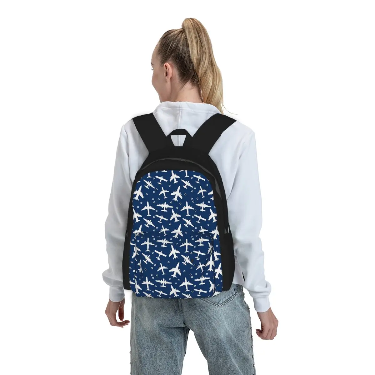

Boeing 777X Captain Stripes Aviation Aviator Flight Pilot Backpack BookBag School Bag Computer Shoulder Bags for Men Women