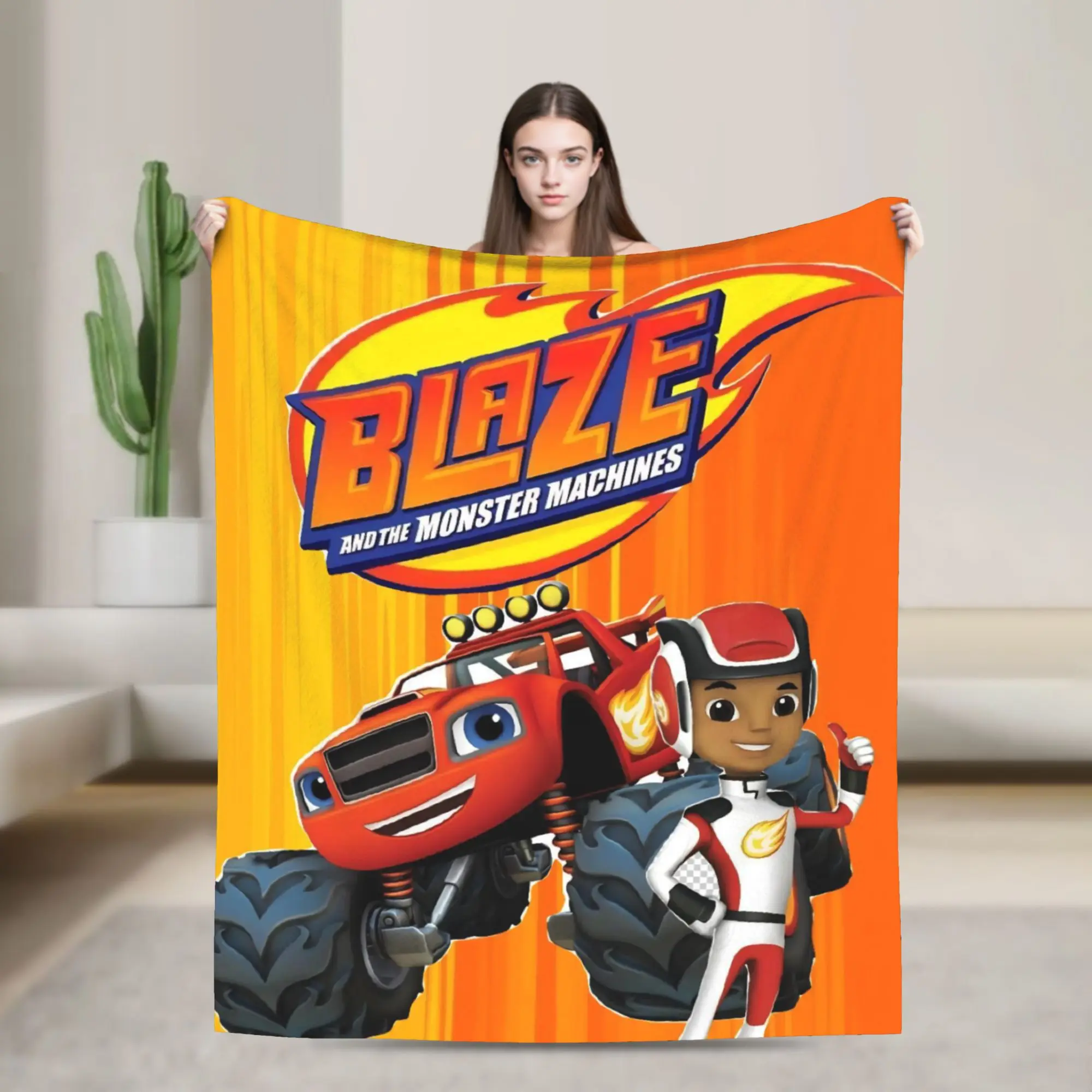 Blaze and the Monster Machines Printed Blanket For Men Women Cozy Soft  Throw Blankets for Bed 50x60 Inches Multi-size