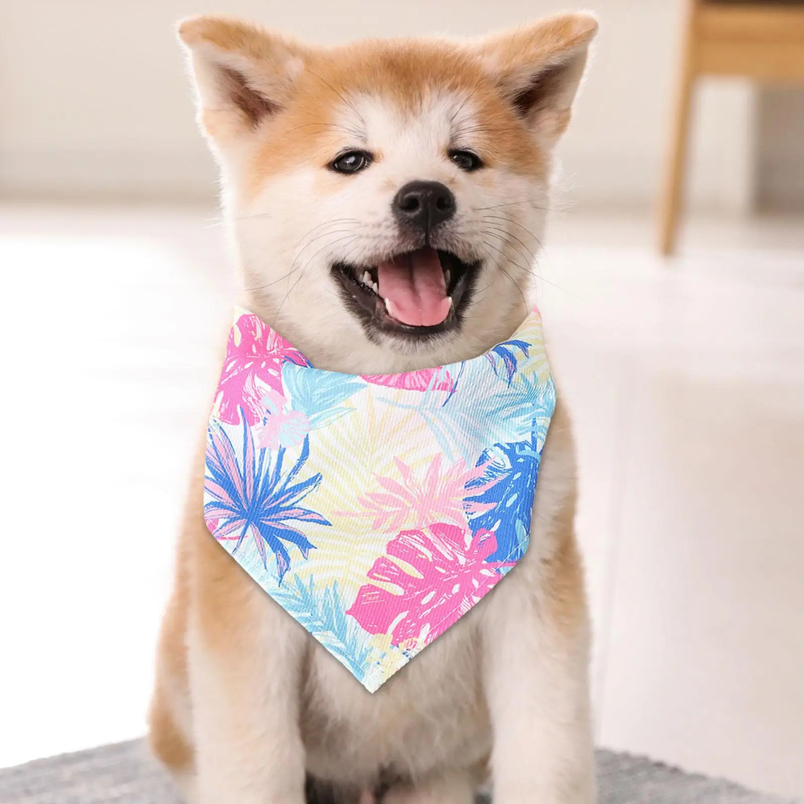 Floral Dog Bandana Handkerchief Birthday Adjustable Soft Washable Dog Triangle Bib for Small Dogs Cats Pets Triangle Bib Dog Bib