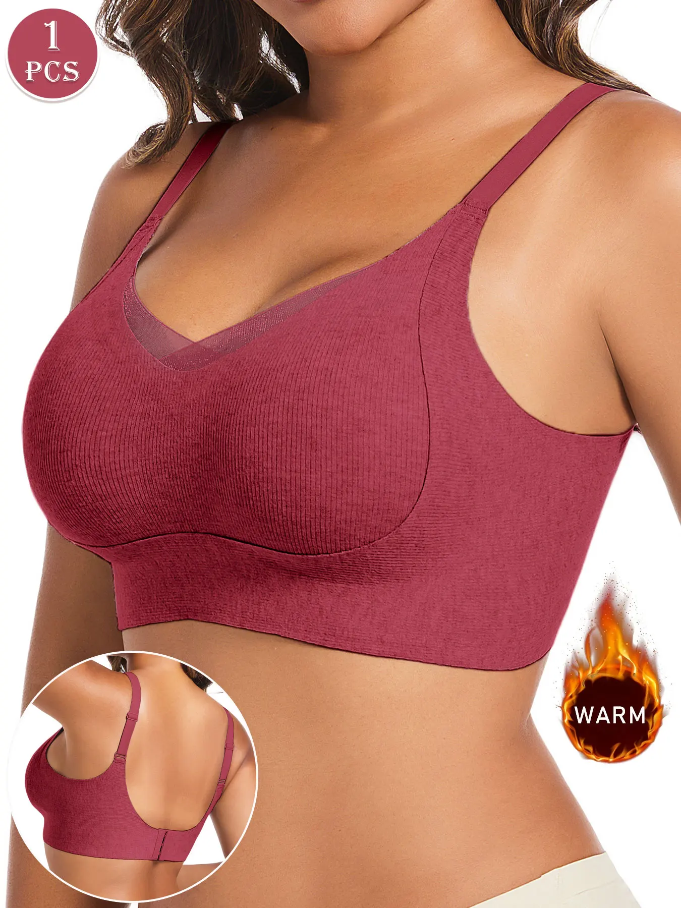 1pc Red Comfortable Lingerie Bra Women's Underwear Push-Up Anti-Sagging Lingerie Bra Can Be Worn Daily