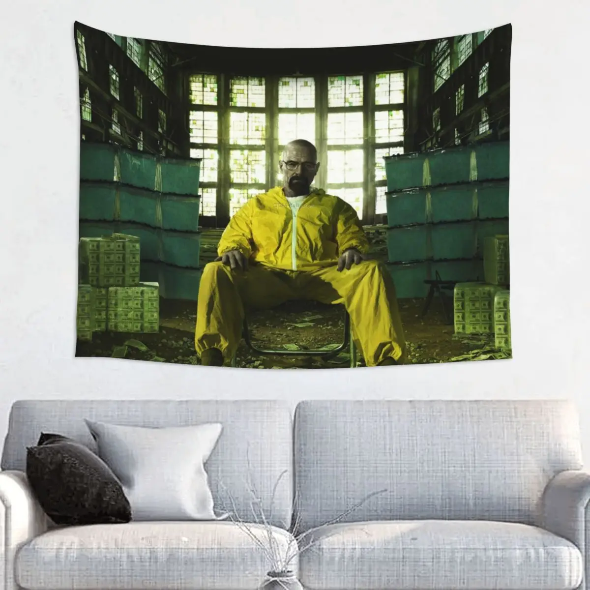 Breaking Bad Walter White Tapestry Hippie Polyester Wall Hanging Bryan Cranston Crime Room Table Cover Psychedelic Tapestries