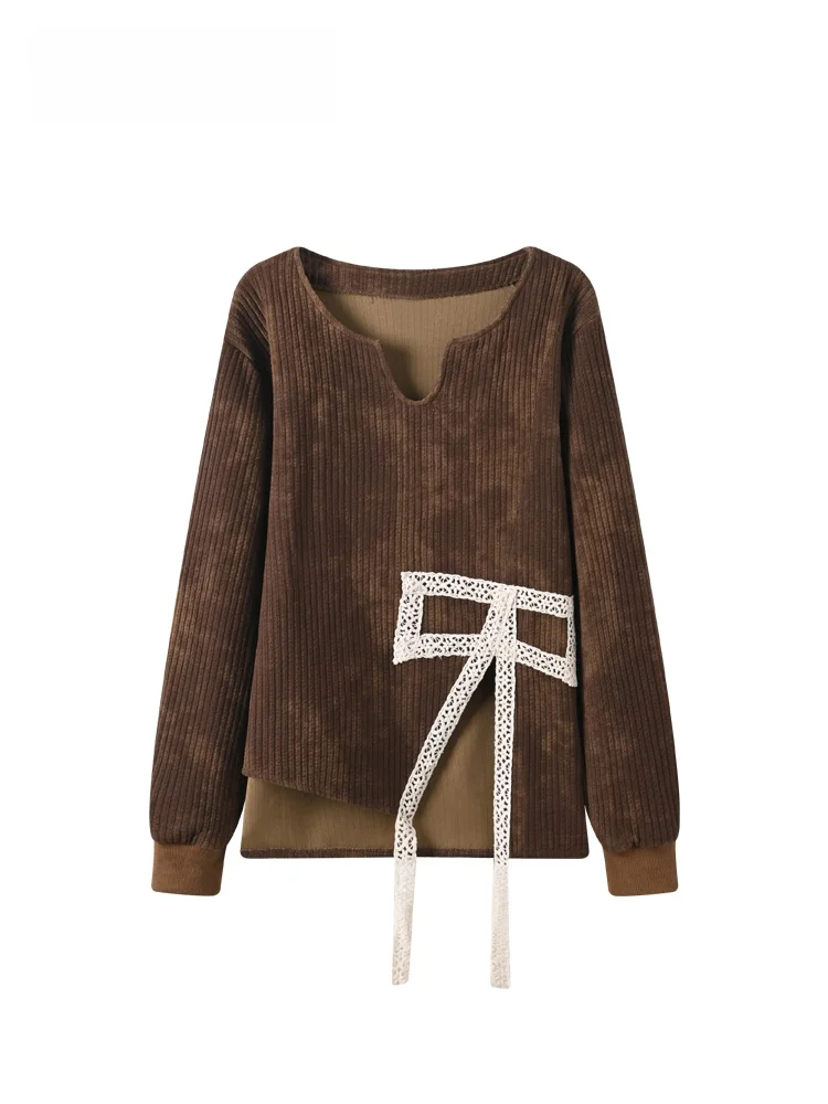 

Faionable Long Sve Knitted Sweater for plus Size Women Winter New Sle Asymmetrical Open Split Design Loose Fit Polyest...