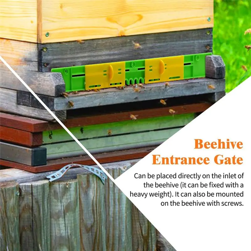 2026 جديد 6 حزمة خلية النحل مدخل المخفض خلية النحل ماوس الحرس 8 الإطار 12.5 بوصة البلاستيك خلية النحل انزلاق الماوس الحرس #2