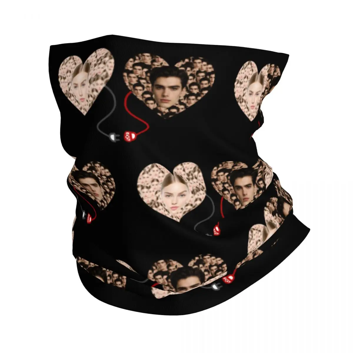 Diseño de enchufe, Bandana personalizada con foto de cara, polaina para el cuello para senderismo, correr, hombres y mujeres, bufanda envolvente, regalos especiales, diadema más cálida