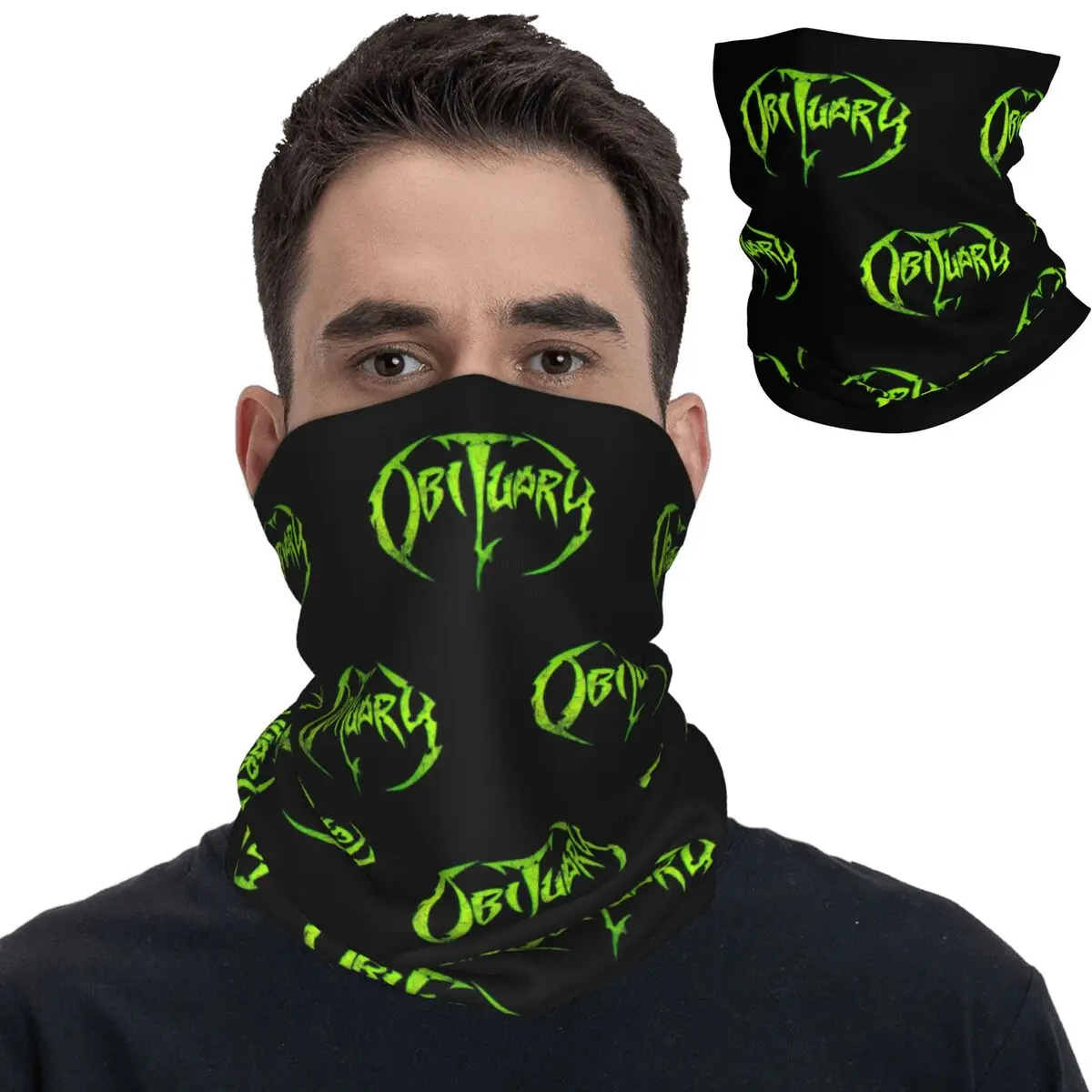 Obituary Band Death Metal Bandana Neck Gaiter Heavy Metal Mask Scarf Multifunctional Face Mask Cycling Unisex Adult Washable