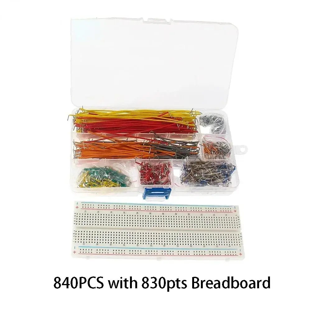 Solderless Breadboards 400/830 Tie Points + 840pcs Connecting Line Cables for Arduino Prototyping Circuit DIY Electronic Project