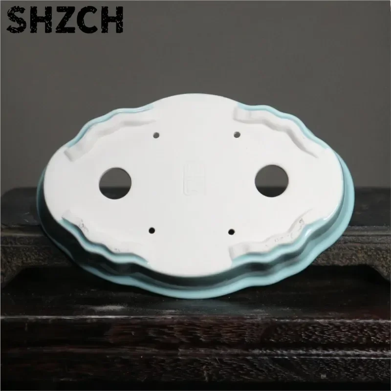 Yixing Purple Clay Ceramic Bonsai Pot Chinese Style Round Hand Glazed Cracked Flower Pot Succulent Decorative Flower Pot LE147