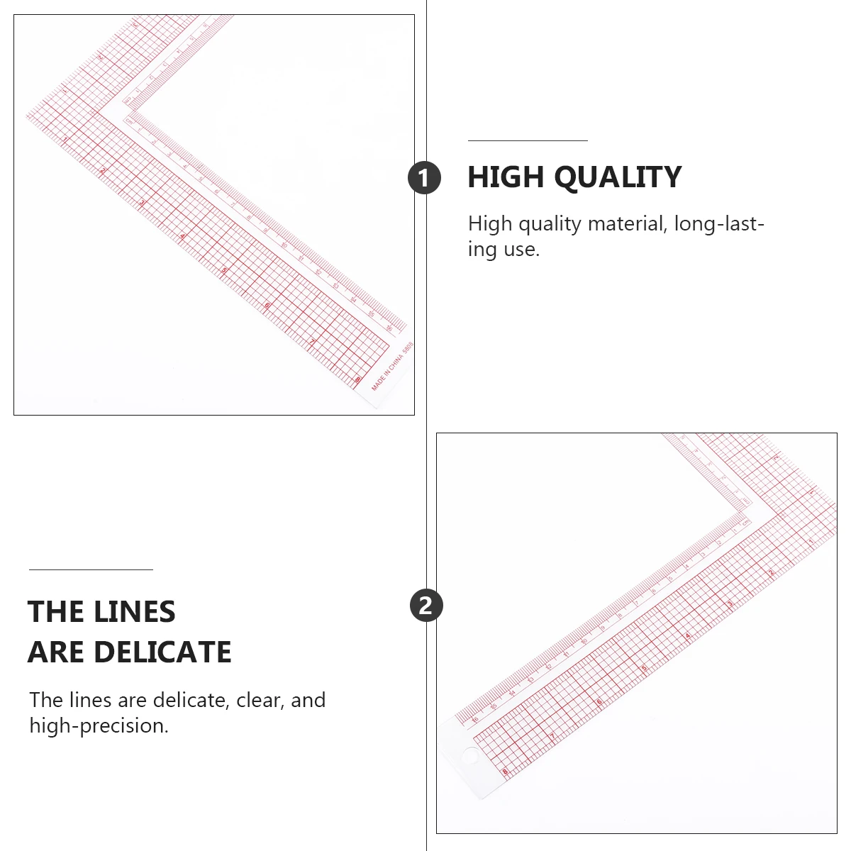

Plastic Cutting Ruler Durable High Precision Tailor Craft Tool Sewing Measuring Rulers L Square Shape Drawing Tools Clothing