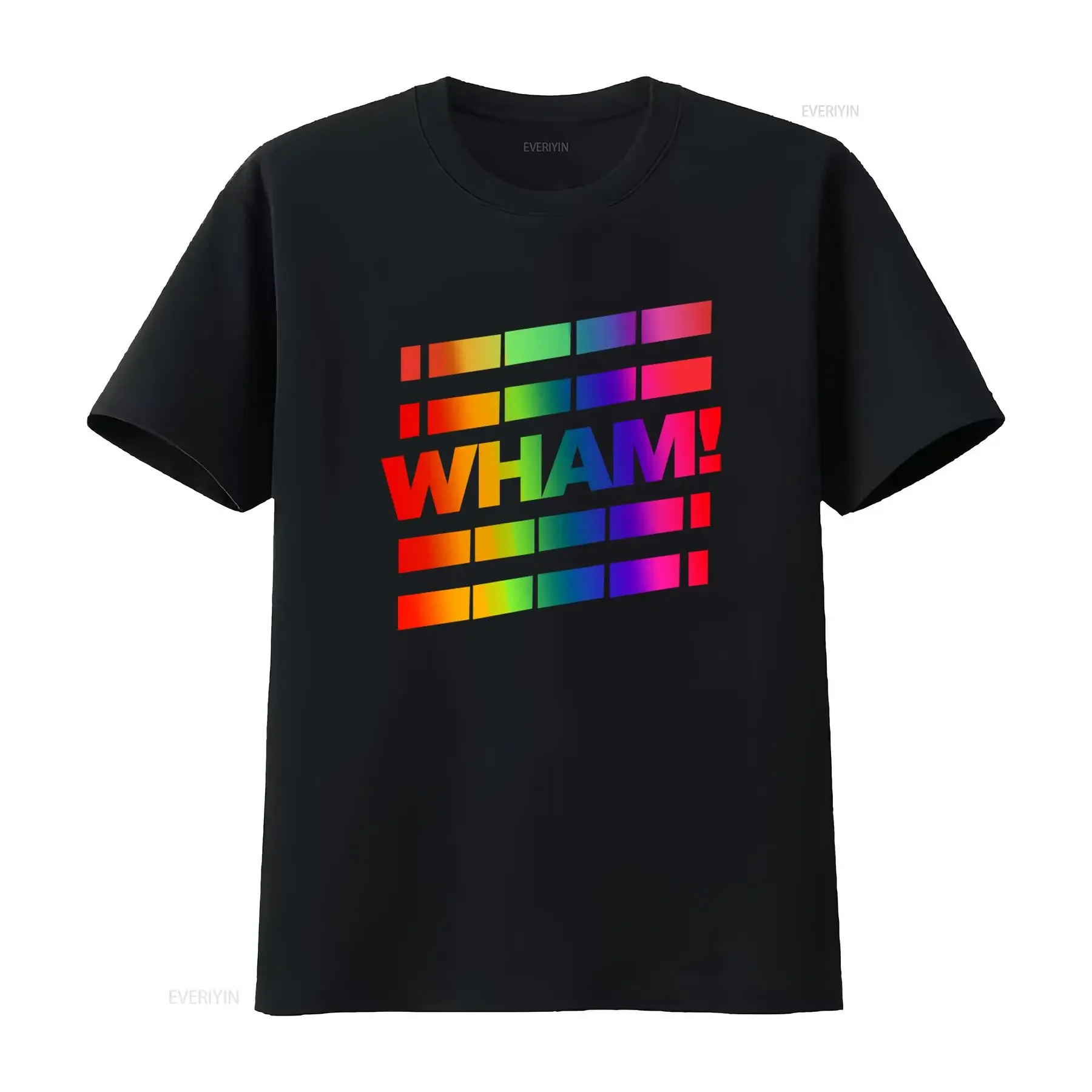 Wham George Michael Rainbow Andrew Ridgeley Pop Music Tour Print T Shirt vintage Washed Slightly Soft homme Comfortable Stylish