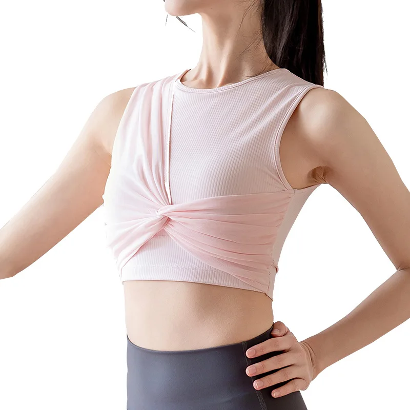 Nadanbao جديد ملابس داخلية رياضية عالية المرونة شبكة عقدة ضئيلة ملابس اليوغا مع وسادة الصدر عارية الشعور تشغيل سترة لياقة بدنية 2025 #5