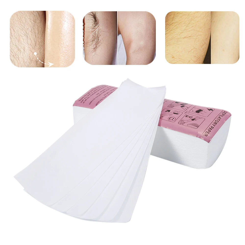 100pcs/lot Non Woven Epilator Wax Strip Body Cloth Hair Remove Wax Paper Rolls High Quality Hair Removal Wax Strips Pad