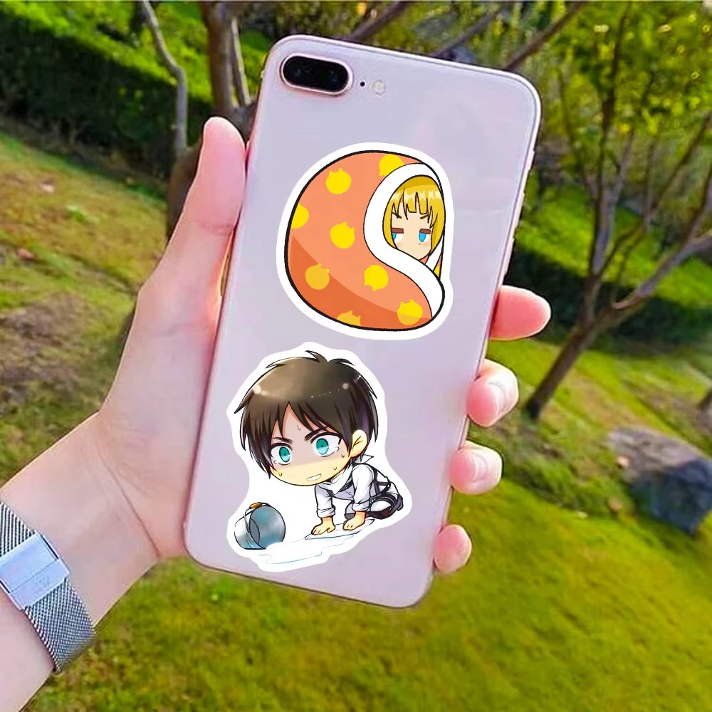 50 pçs versão q ataque em titã adesivos diy scrapbooking telefone bagagem skate vinil à prova dwaterproof água graffiti decalques