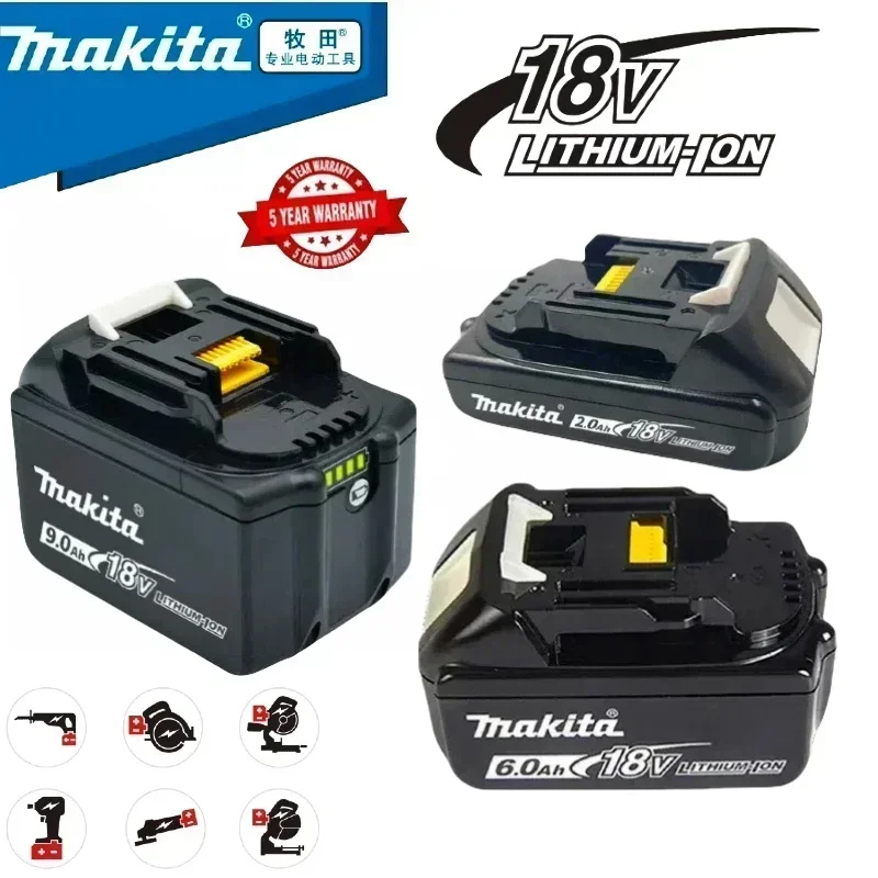 

Official Original Makita 18V 6.0Ah li-ion battery BL1830B BL1850B BL1860B BL1815 BL1845 for Makita 18V brushless power tools