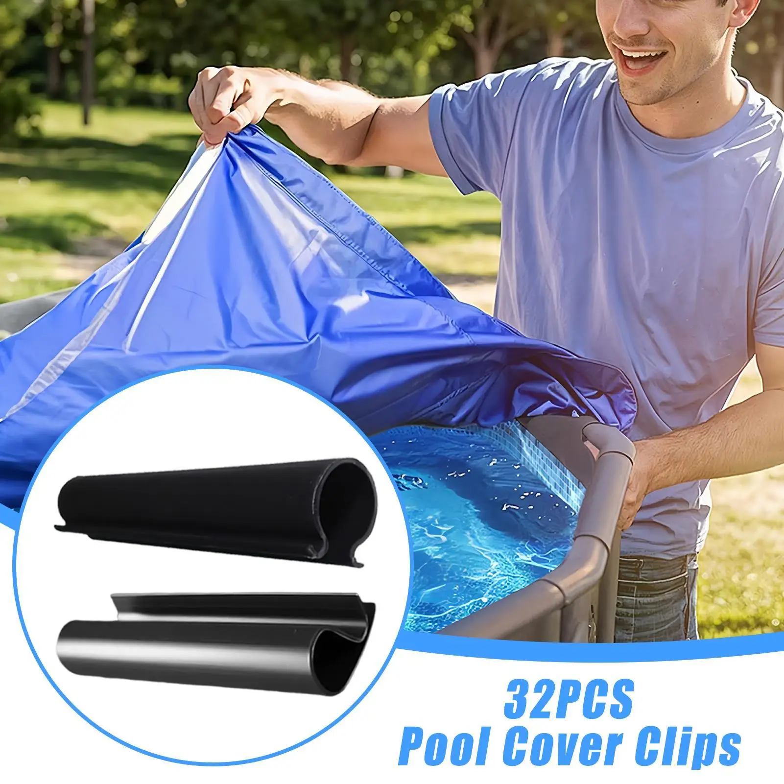 Clamps For Pool Cover Secure Grip Anti-Slip 4.7in Steel Wall Winter Pool Cover Clips For Gardening Enthusiasts Beginners