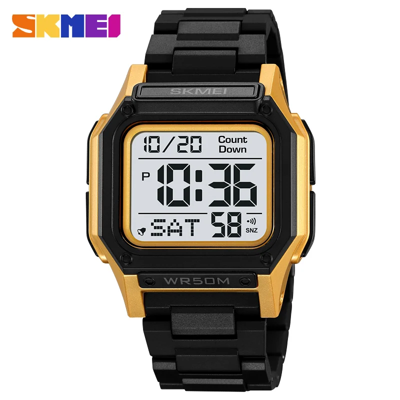 SKMEI 2264 Wristwatch for Mens 5Bar Waterproof Alarm Reloj Hombre Digital Sports Back Light Stopwatch Watches Casual Countdown