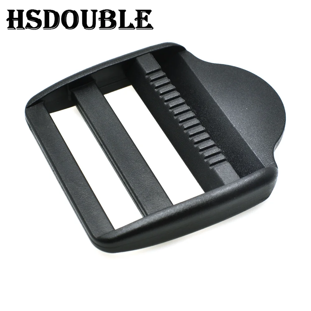 10 Pcs/Pack Ladder Lock Slider Plastic Buckles Backpack Straps Webbing 15-50MM Black