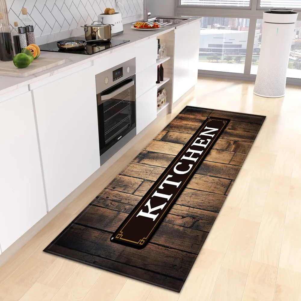 Vintage Kitchen Theme Runner Rug Non-Slip Durable Mat for Kitchen Aisle Cooking Zone Coffee Themed Prep Zone Decor