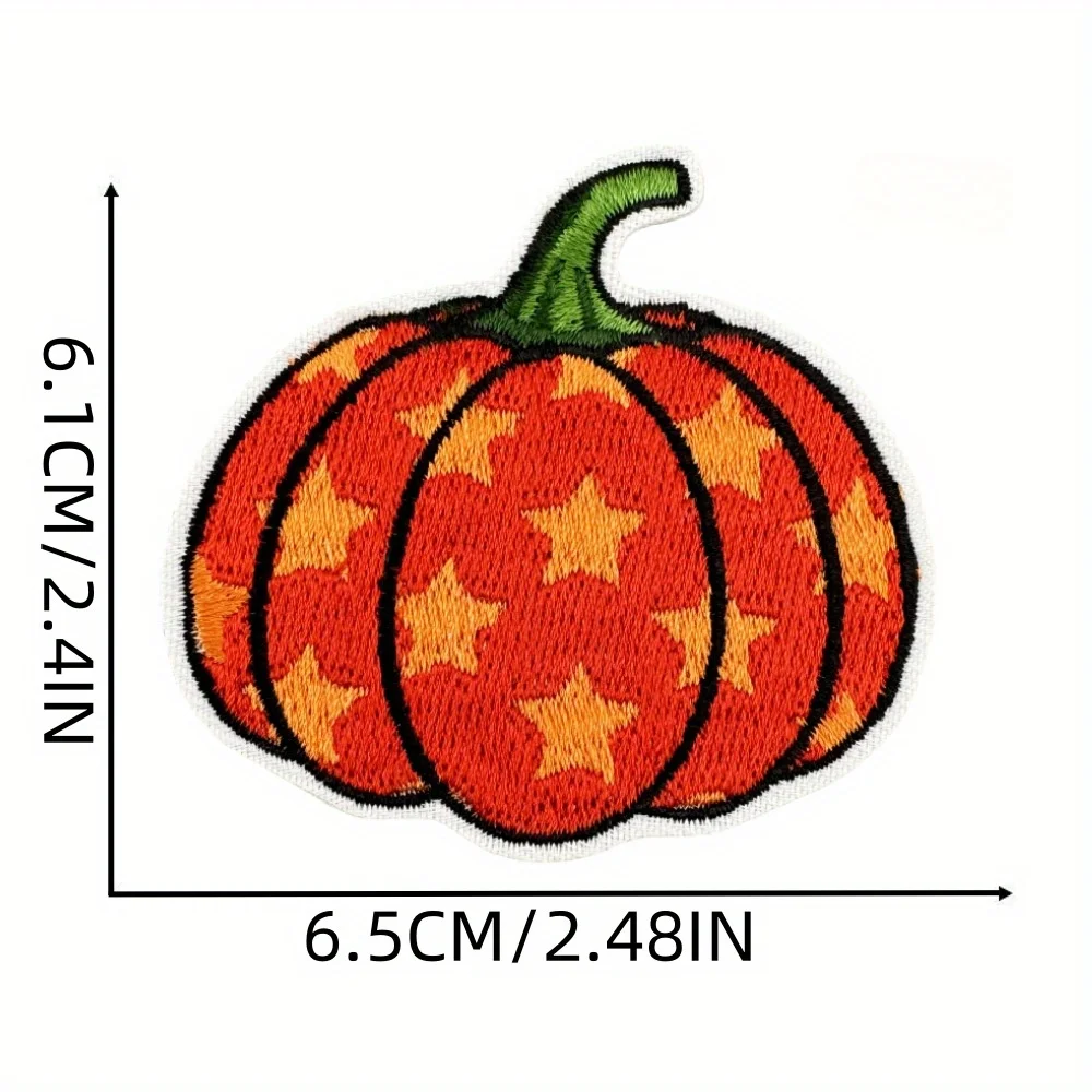 8 sztuk Halloween wzór dyni naszywki na ubrania, żelazko na odznaka DIY naprawa udekoruj naszywkę na ubrania sukienka dżinsy kapelusze torby