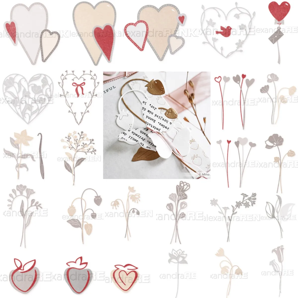 

New Valentine's Day Flowers Heart Metal Cutting Dies DIY Scrapbook Embossed Make Paper Card Craft Template Supplies Decoration