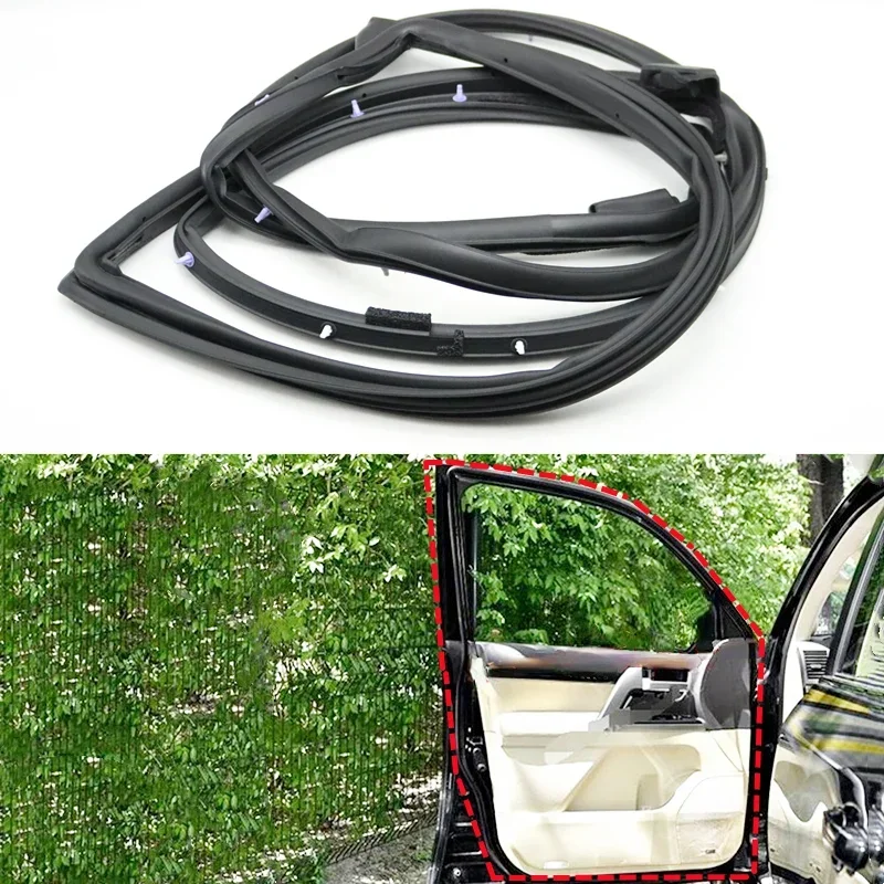 Car Door Waterproof Seal Strip Rubber Black Front Rear Left Right Side For Toyota Land Cruiser 200 LC200 LX570 2008-2015