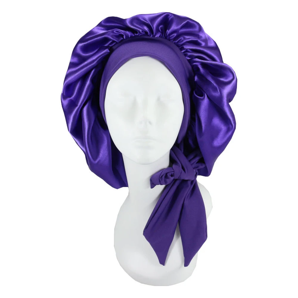 Neue Unsichtbare Flache Imitierte Seiden-Satin Schlafhaube für Damen mit Verstellbarem Knopf, Nachtpflege-Haube, Mütze, Kopfbedeckung – Detail 38