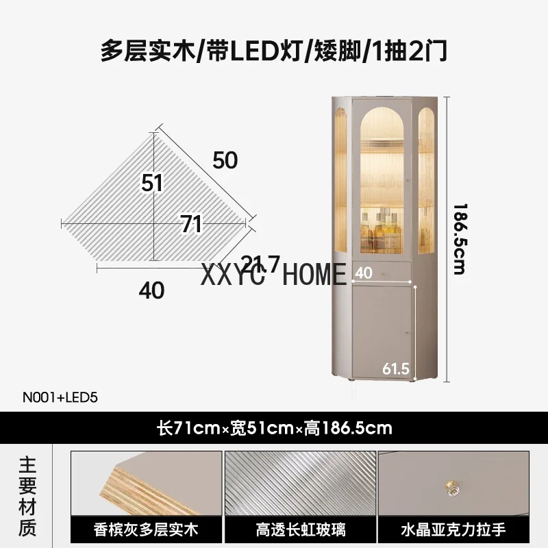 ضوء فاخر خزانة زاوية تخزين الرف مثلث جدار خزانة مشروبات غرفة المعيشة خزانة بسيطة