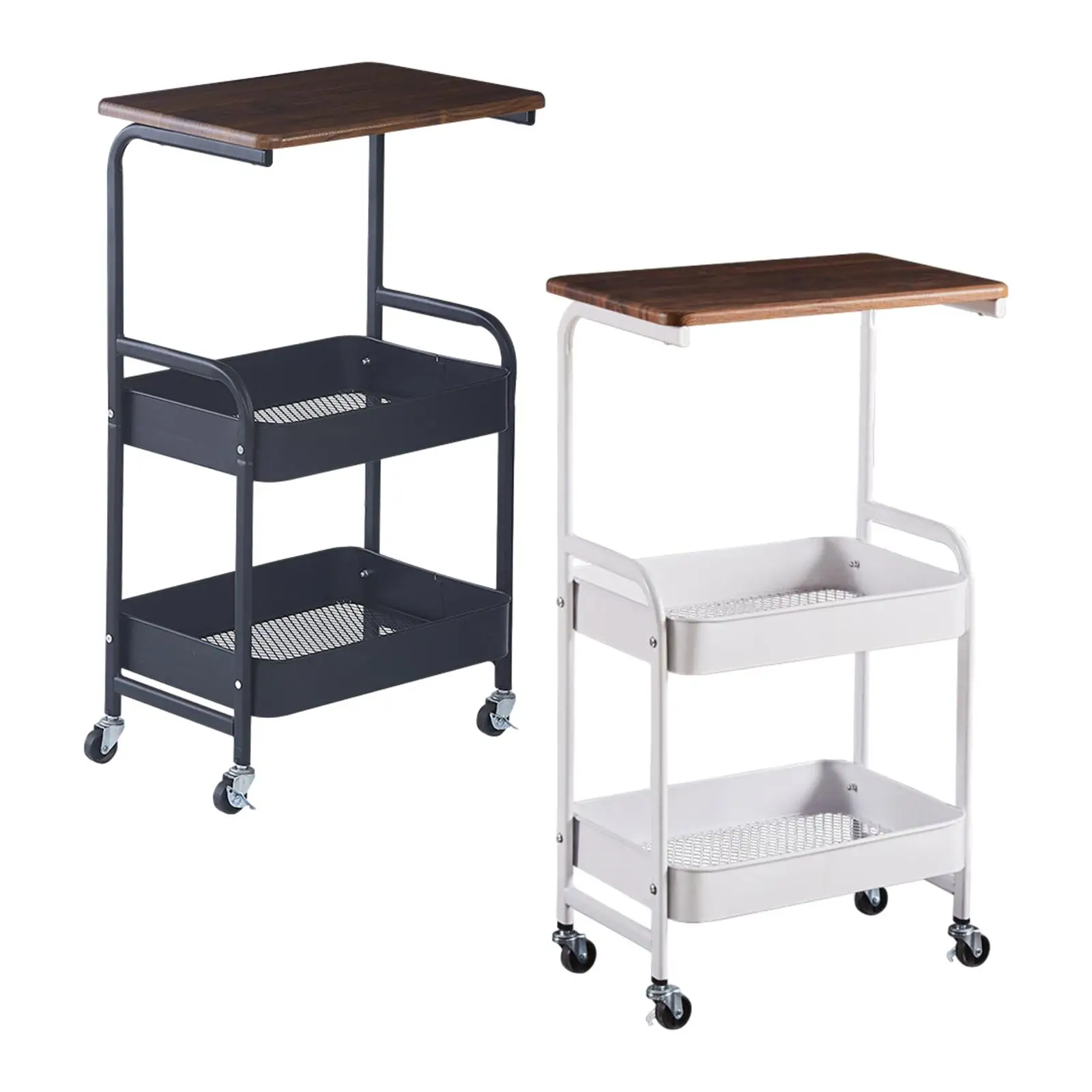 3 Tier Slim Storage Cart with Wheels Metal Frame Rustproof Rolling Utility Cart for Laundry Room Bathroom Kitchen Bedroom Office