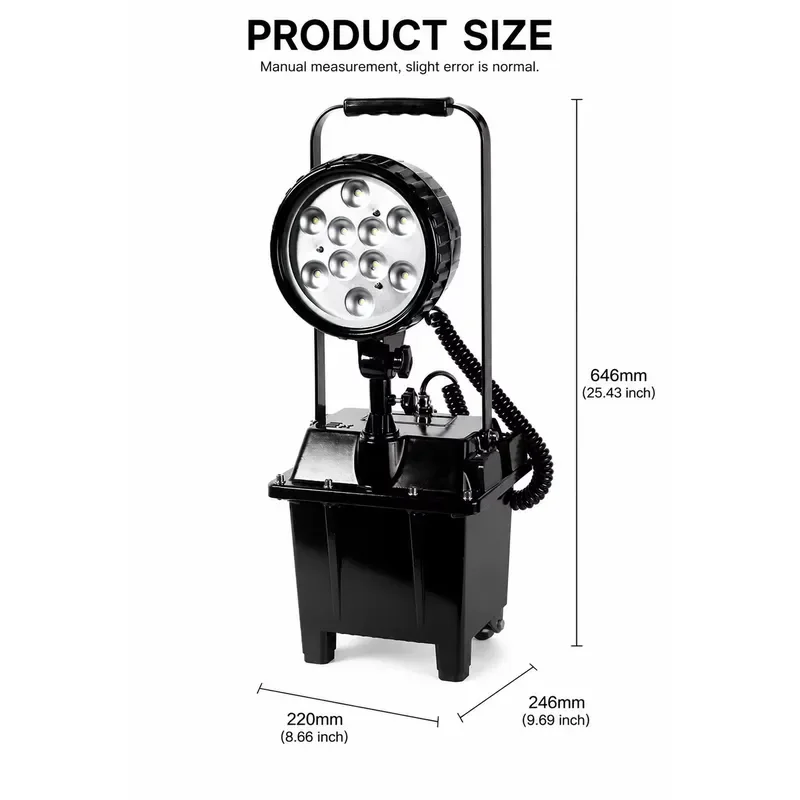 3000LM Portable LED Work Light Rechargeable 12000mAh Battery IP66 Waterproof High Low Beam Emergency Lamp for Camping Repair