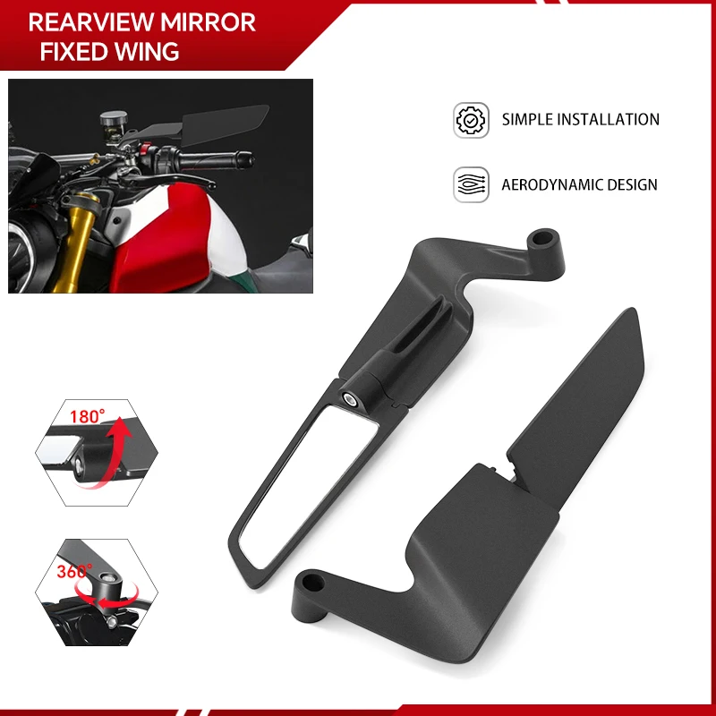 

Newlest Motorcycle Modified Rearview Mirrors For Tuono 660 Tuono V4 Factory Adjustable Rotating Side Wind Wing tuono660 tuono v4