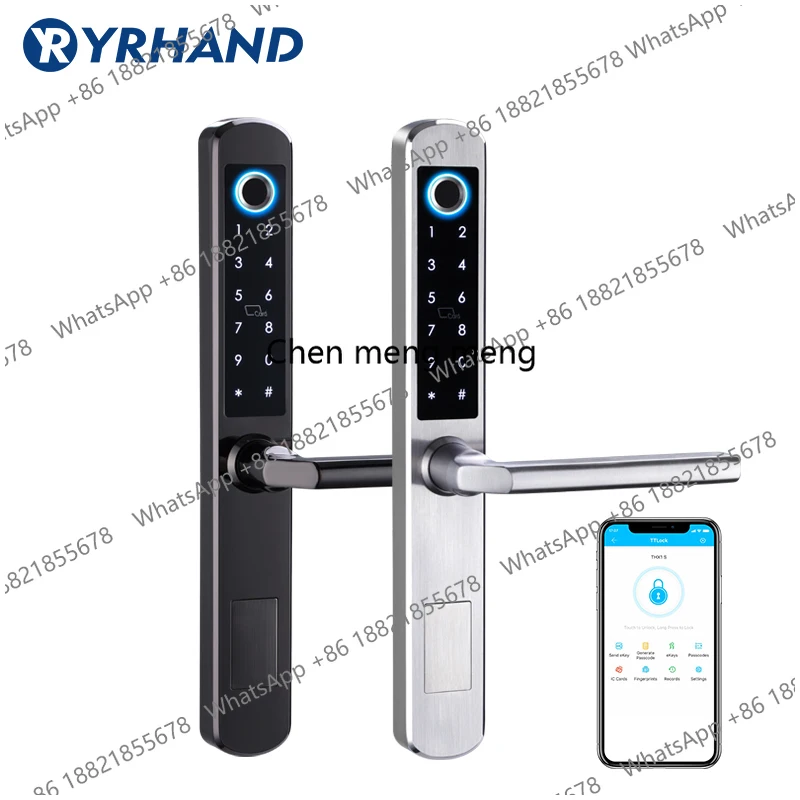 

Водонепроницаемые биометрические дверные замки с функцией распознавания отпечатков пальцев, электронные умные дверные замки с RFID-картой и кодовым замком для алюминиевых и стеклянных дверей