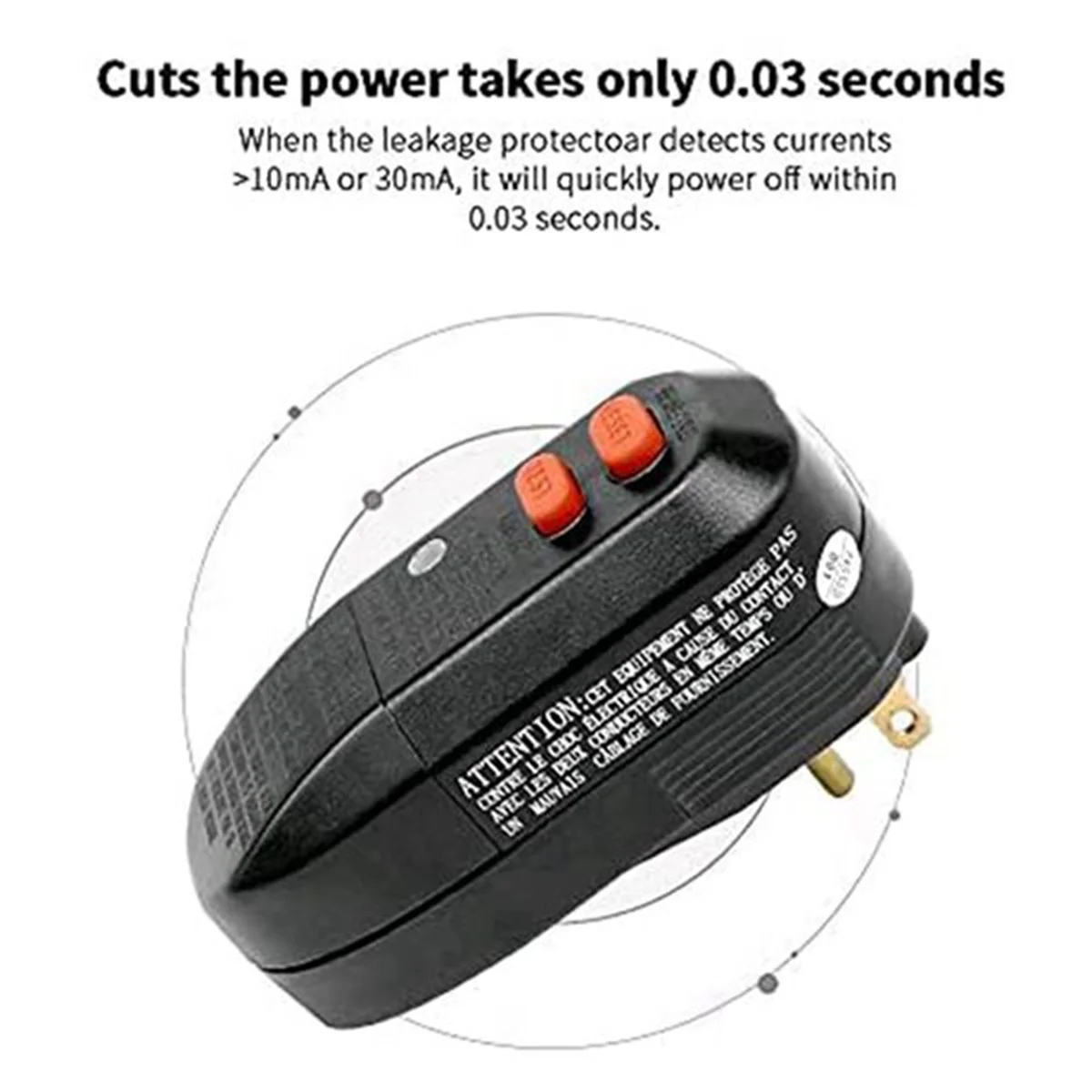 Вилка стандарта США, 2 шт., замена вилки GFCI 3, автоматический сброс 15 А, сменный адаптер прерывателя цепи заземления, замена