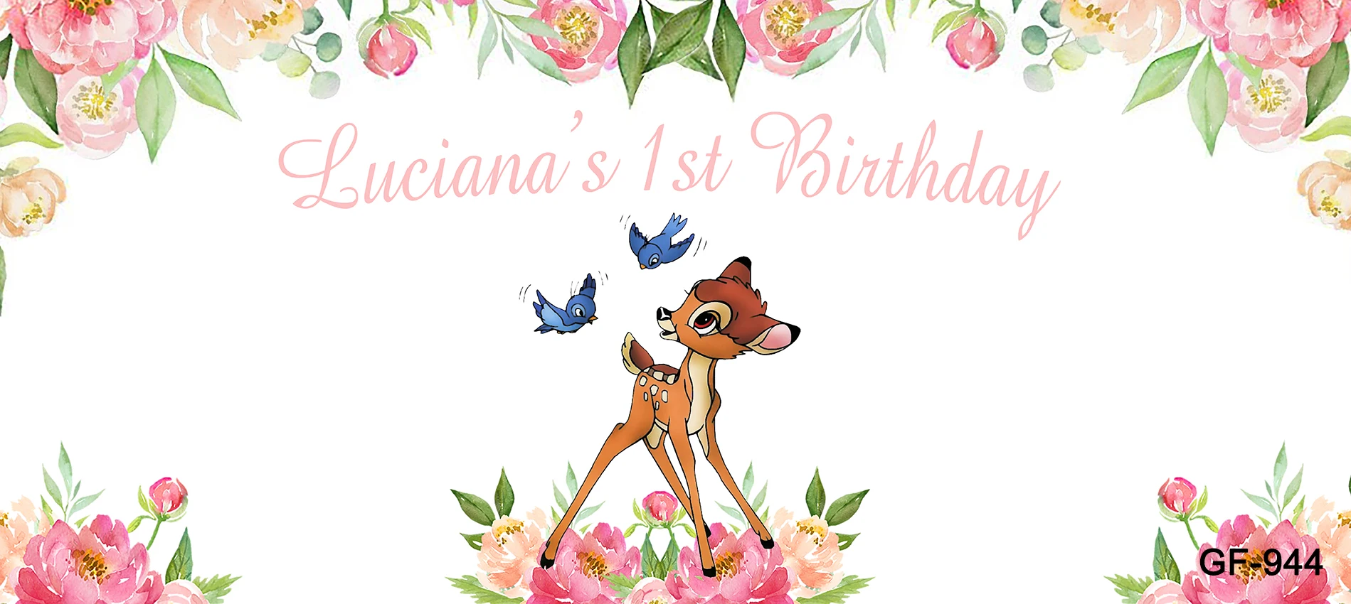 Bambi Deer Backdrop Kid Happy Birthday Wild One Party Jungle Animals Beautiful Scene Photography Background Banner Decor