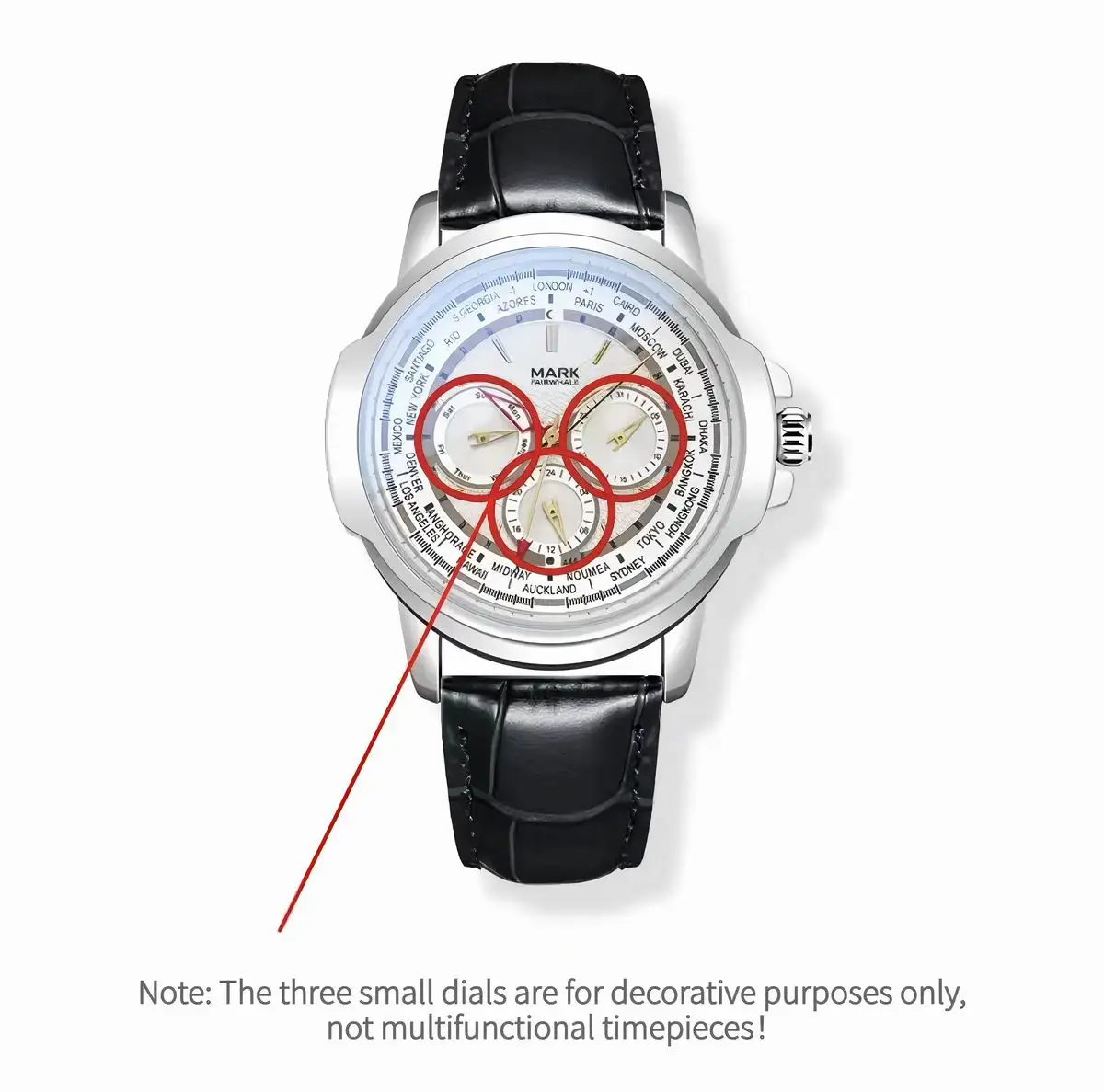 หน้าปัดตกแต่งไม่ทํางานนาฬิกาควอทซ์ผู้ชายสายหนังนาฬิกาข้อมือราคาถูก