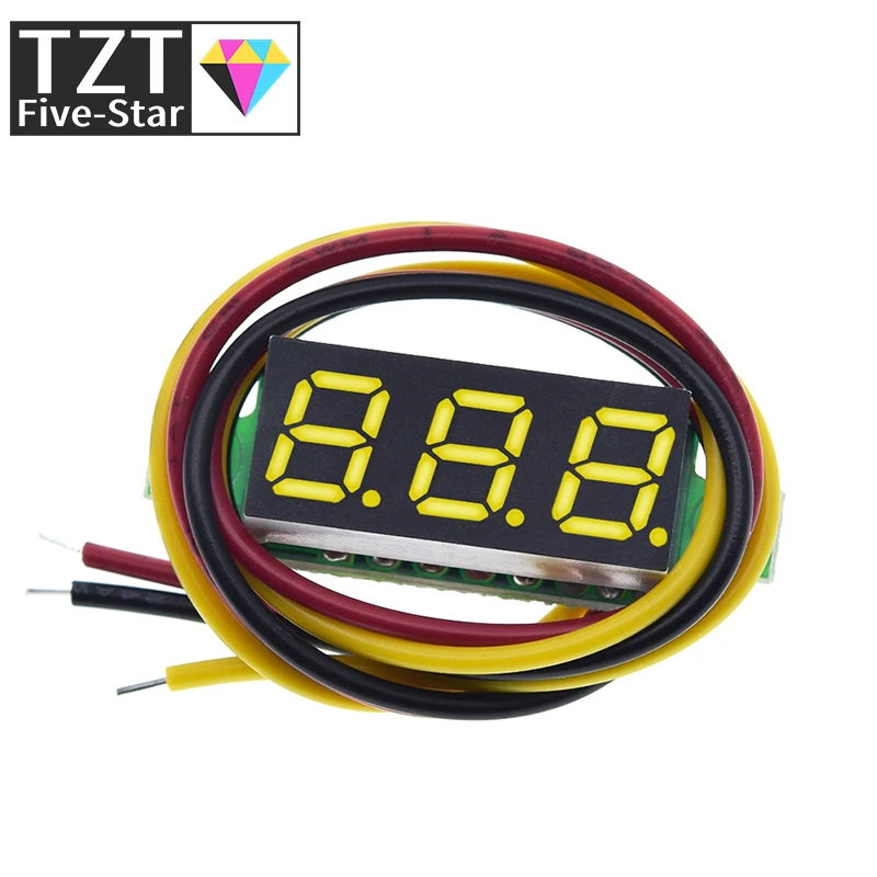 TZT Three line precision DC digital voltmeter head LED digital voltmeter DC4.5V-30V 0.28 Inch Mini Digital Voltmeter 0-100V