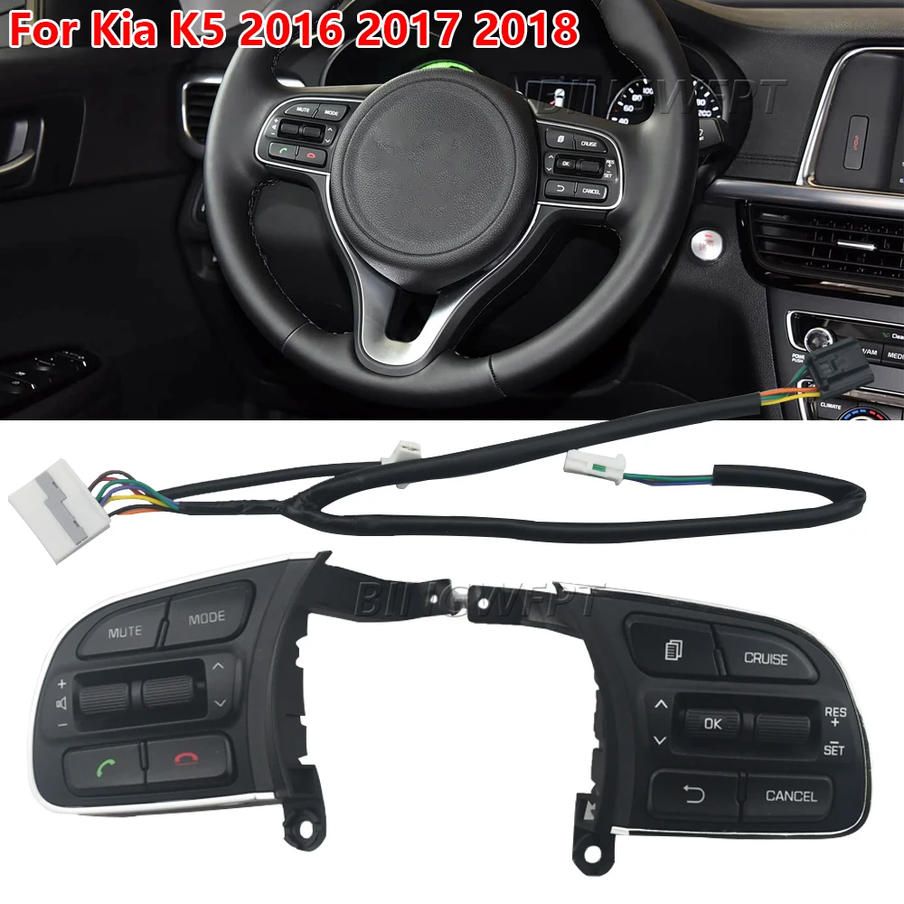 

Car Switch 96720-D6010 96710-D6020 For KIA K5 2016-2018 Volume Mude Song Key Cruise Steering Wheel Control Button Switches
