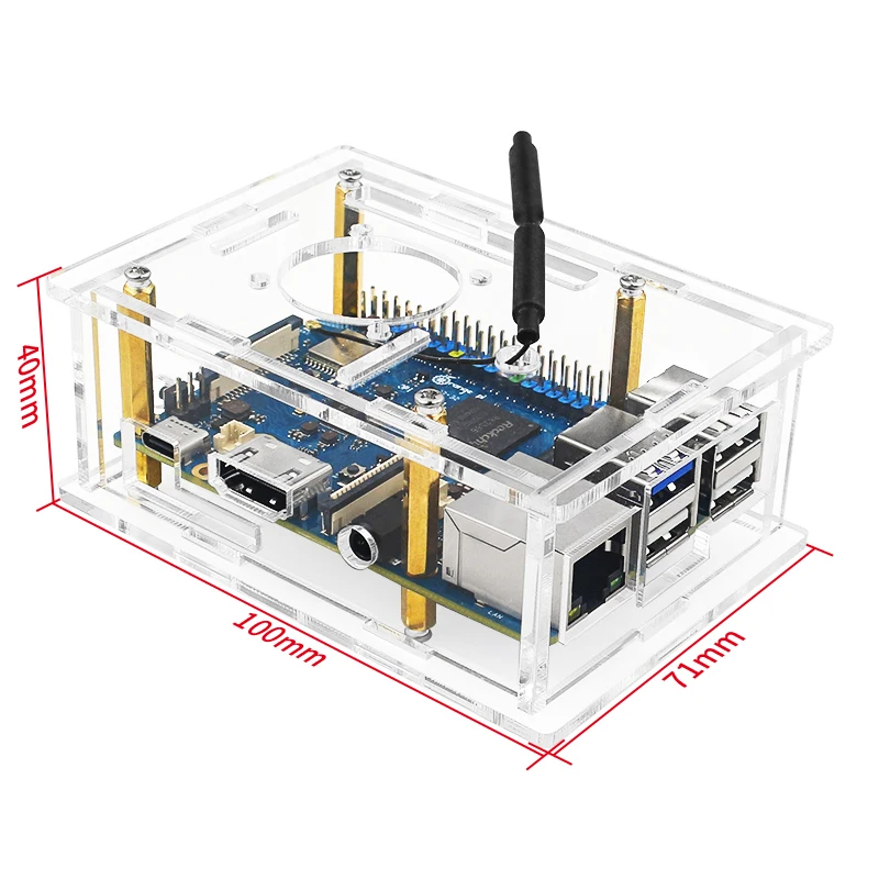 Nieuwe Oranje Pi 3b Acryl Case Transparante Behuizing Actieve Passieve Koeling Shell Optionele Koelventilator Heatsink Voor Oranje Pi 3b