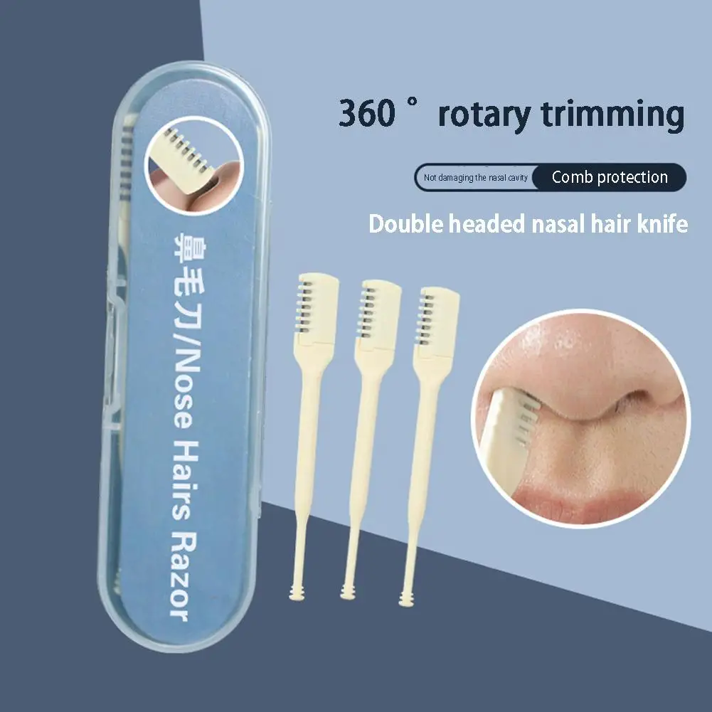 

Double Sided Nose Hair Knife Manual Nostril Cleaning Nose Hair Trimmer Tool 360 Degree Rotate Nostril Cleaning Scissors