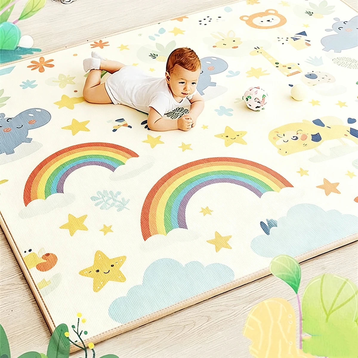 Double Sided Pattern Baby Activities Crawling Play Mats Non-toxic EPE Baby Activity Gym Room Mat Game Mat for Children's Mat Rug
