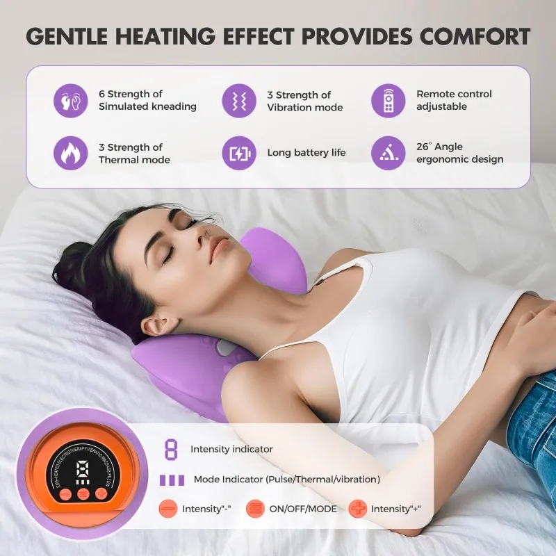 깊은 조직 이완과 편안한 어깨 및 허리 이완을 위해 인체공학적으로 설계된 3가지 모드를 갖춘 목 마사지기